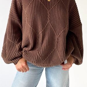 Grey Bandit Brown Logan Oversized Sweater